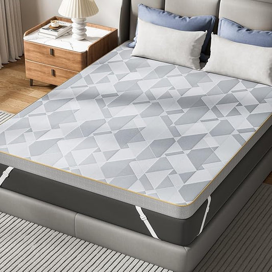 PERLECARE Firm Mattress Topper Full, 3" Hard Mattress Topper for Pressure Relief, Mattress Pad with Cooling Bamboo Cover, High Density Memory Foam, Removable & Washable