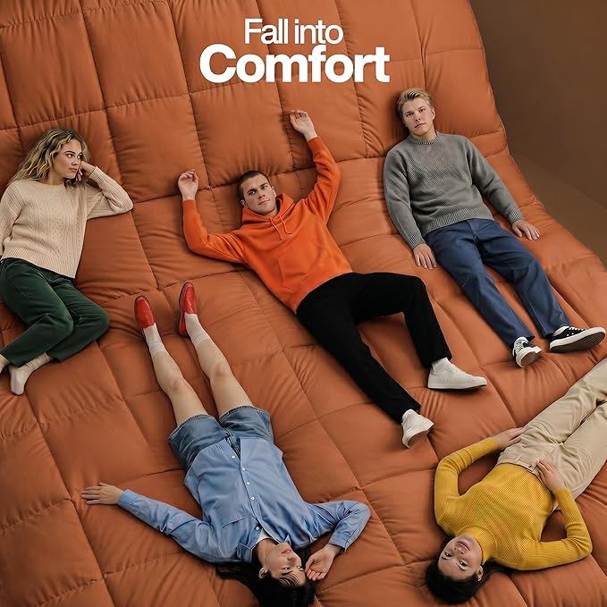 Utopia Bedding Queen Comforter Duvet Insert, Quilted Burnt Orange Comforter with Corner Tabs, Box Stitched Down Alternative Comforters Queen Size 88 x 88 inches
