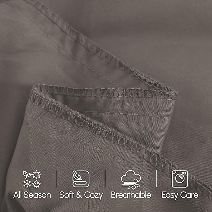 Elegant Comfort Luxury Ultra-Soft 1-Piece Body Pillowcase - 1500 Premium Hotel Quality Microfiber Double Brushed - Wrinkle Resistant, Body Pillowcase Size, Grey