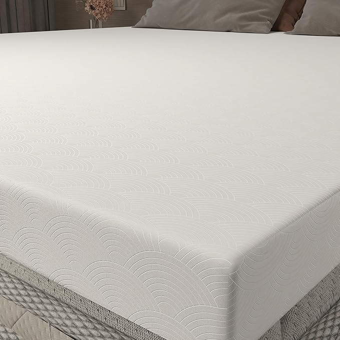 Zenzy 3" Full Bamboo Mattress Topper Cover, Oeko-TEX Certified, Ultra-Soft Zippered Topper Protector with Adjustable Straps, Washable (Cover Only)