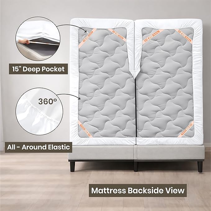 34 Inch Top Split King Flex Head Sheet Set for Sleep Number Beds -1000 Thread Count Egyptian Cotton sheet Set White Solid fits upto 15 inch Deep Mattress 1 Fitted sheet 1 Flat/Top Sheet 2 Pillowcase