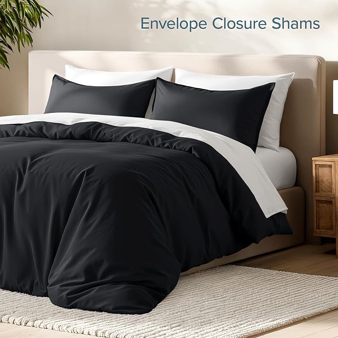 Bare Home Bedding Duvet Cover King Size - Premium 1800 Super Soft Collection - Lightweight, Cooling - Soft Breathable Bedding Duvet Cover (King, Black)