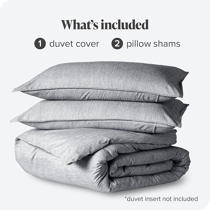 Bare Home Bedding Duvet Cover Oversized Queen Size - Premium 1800 Super Soft Collection - Lightweight, Duvet Cover - Soft Textured (Oversized Queen, Heathered Charcoal)