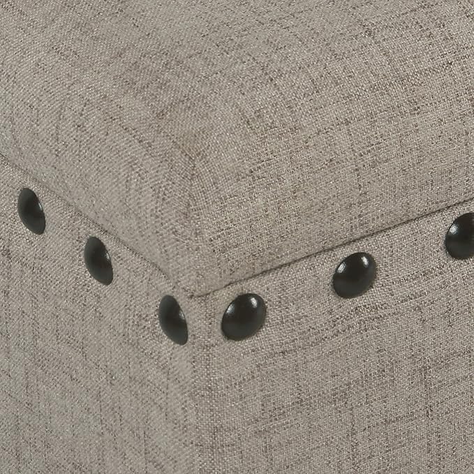HomePop Large Storage Bench with Nailhead Trim - Tan