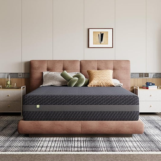 Novilla Queen Size Mattress 8 Inch, Queen Gel Memory Foam Mattress for Pressure Relief & Adaptive Body Support, with Green Tea-Infused Foam & Breathable Side Panel, Medium Firm, Mattresses in a Box