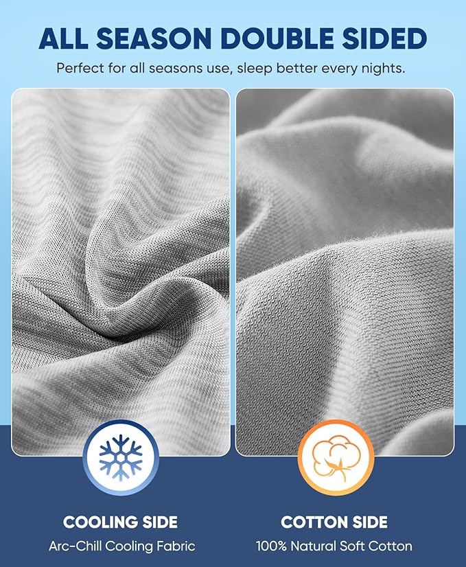 LUXEAR 2 Pack Cooling Pillow Cases for Hot Sleepers, Arc-Chill Q-Max > 0.5 Cool Pillowcases, Hair & Skin Friendly, Double-Sided, Hidden Zipper Cold Pillow Cover, Gifts for Women & Men, 20x26, Gray