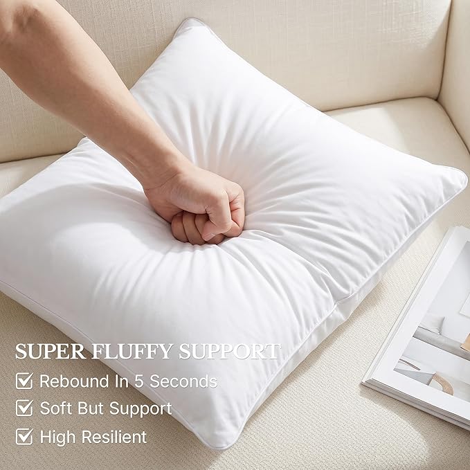 Leeden 26 x 26 Throw Pillow Inserts (Set of 2) with 100% Cotton Cover - 26 Inch Square Decorative Sofa Pillows for Sofa, Couch, Bed and Home Decor