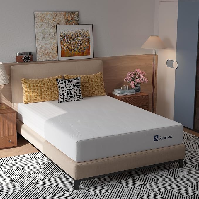 Avenco 10 Inch King Gel Memory Foam Mattress, Open-Cell Breathable Foam for Cooling Night Sleep, Removable Washable Cover, CertiPUR-US Certified King Size Mattresses in a Box