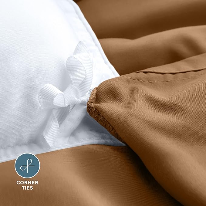 Bare Home Bedding Duvet Cover Extra Long Size - Premium 1800 Super Soft Collection - Lightweight, Cooling - Soft Breathable Bedding Duvet Cover (Twin/Twin XL, Caramel)