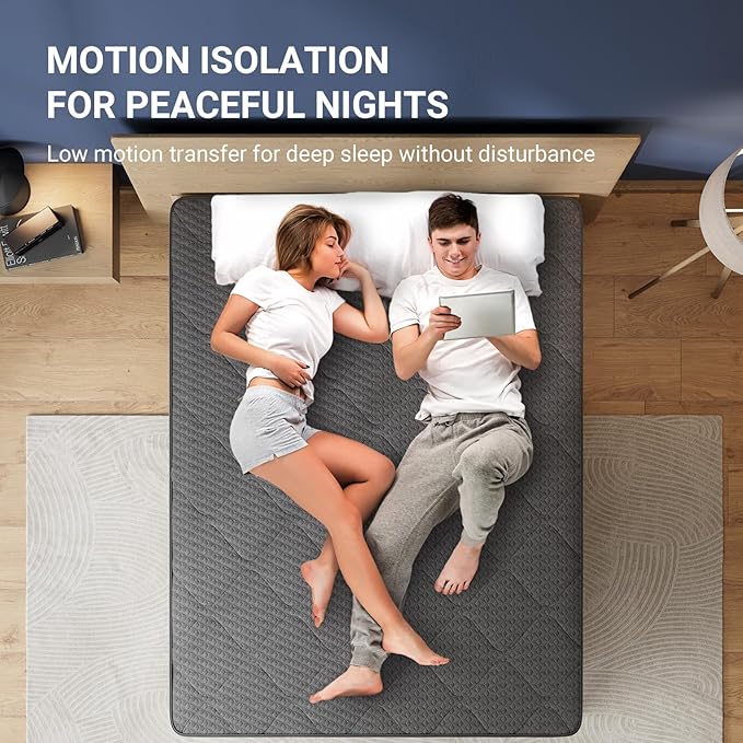 Avenco Queen Mattress, 10 Inch Queen Size Mattress in a Box, Medium Firm Hybrid Mattresses with Smarts™ Coil and Gel Memory Foam for Cool Night Sleep & Pressure Relief, CertiPUR-US Certified