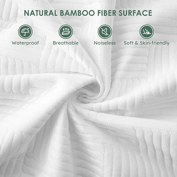 Cozymaker California King Size 100% Waterproof Mattress Protector, Mattress Pad Cover Fitted 8"-21" Deep Pocket, Soft Breathable Cooling Noiseless