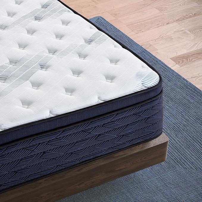 Coolvie 12 Inch Twin XL Mattress in a Box, Hybrid Cooling XL Twin Mattress with Latex & Memory Foam, Pocket Innerspring for Pressure Relief, Medium Firm, 100-Night Trial