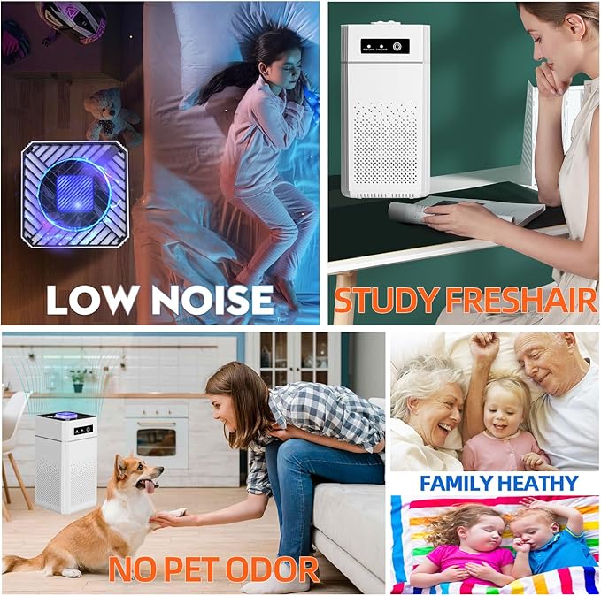 Air Purifiers for Bedroom HEPA Air Purifier With Aromatherapy Function For Pet Smoke Pollen Dander Hair 20dB Air Cleaner For Office Living Room/Kitchen