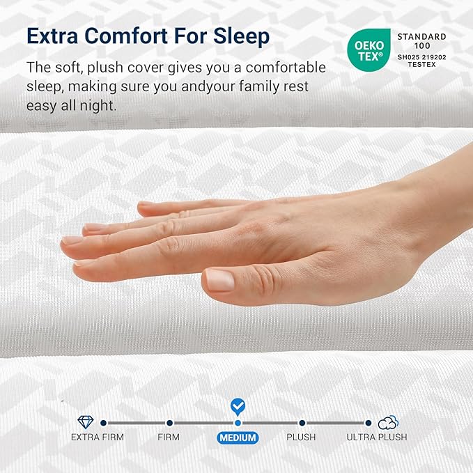 Avenco Twin XL Mattress 8 Inch in a Box, Medium Plush Twin Size Mattresses with Spring Smarts Coil Hybrid Colchones for Pressure Relief, CertiPUR-US Certified