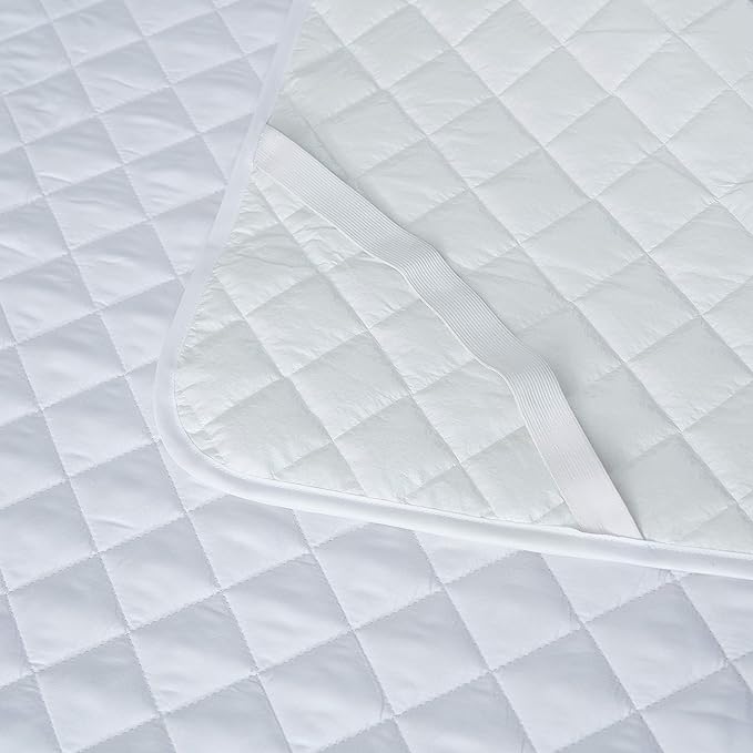 Elif Twin Size Mattress Protector, Waterproof, Quilted Cover Pad with Elastic Band Straps for Kids, Soft&Comfortable, Breathable, Vinyl Free (Twin)