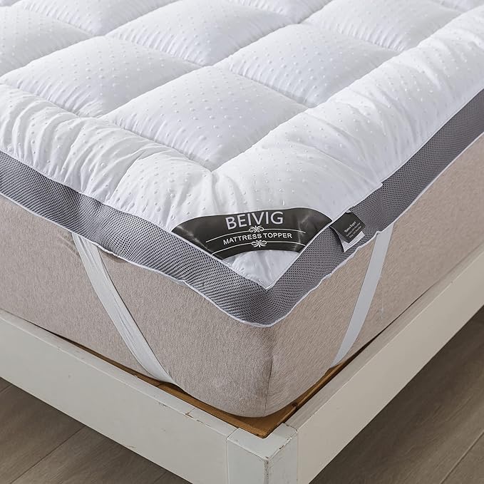 Mattress Topper Twin Mattress Pad Protector - Quality Plush Luxury Down Alternative Pillow Top - Extra Thick Mattress Cover(Twin Size), White