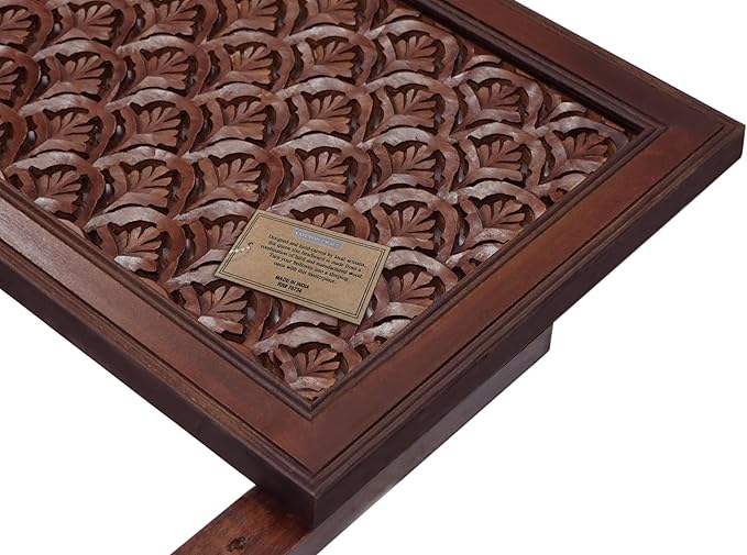 COTTON CRAFT Solid Wood Sturdy Queen Headboard - Compatible with All Bed Frames - Intricate Hand Carved - Bohemian Transitional - Beautiful for Any Bedroom - Taj - Antique Brown