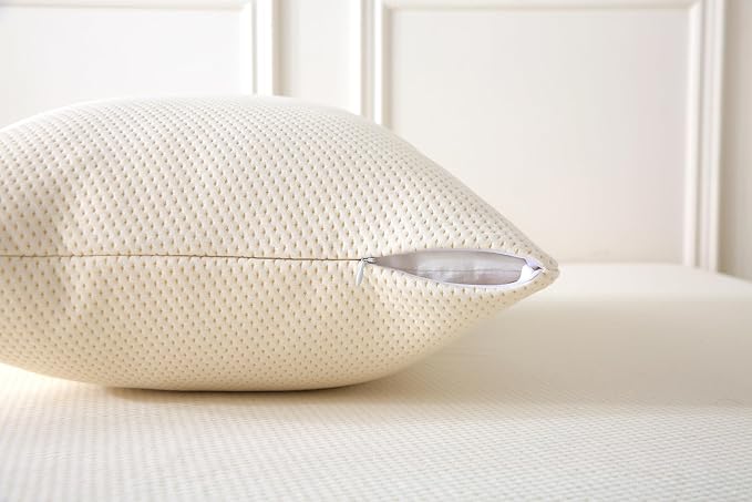2-Pack Deluxe Cooling Organic Pillow Protectors Standard Size – Organic Cotton Percale, Waterproof & Breathable Zippered Encasements, Crisp & Breathable Feel, OCS Blended & Oeko-TEX Certified