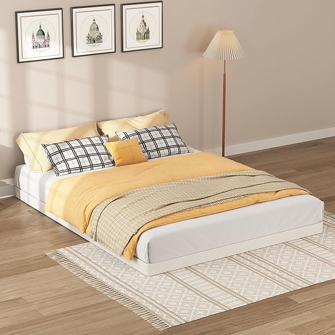 SHOANED Full Size Box Springs - 3 Inch Low Profile Mattress Foundation No Noise Heavy Duty Metal Basics Bed Base with Clean Fabric Cover, Easy Assembly