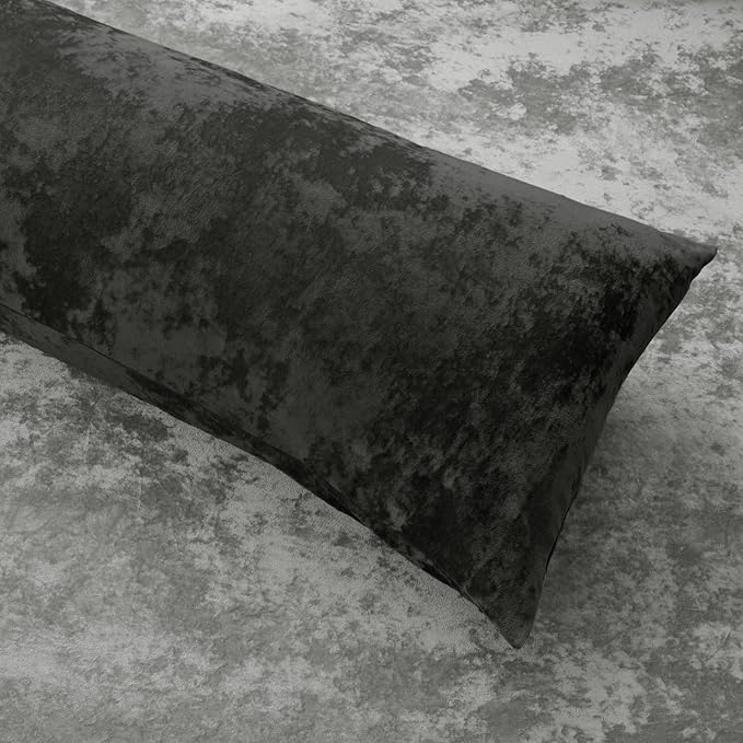 BEDELITE Velvet Body Pillow Cover with Zipper, Soft and Plush 20x54 Long Pillow Case, Velvety Smooth and Cozy Body Pillow Pillowcase for Bedroom and Couch, for All Seasons(Black)
