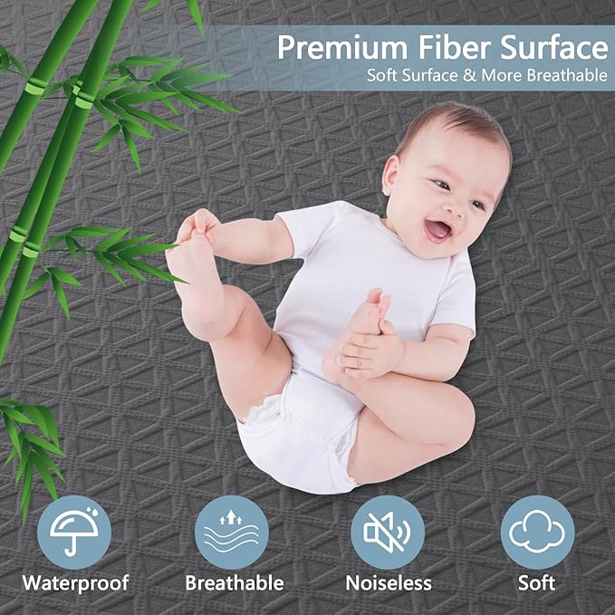 Premium Waterproof Mattress Protector Twin Size, Breathable Bed Cover 3D Air Fabric Cooling Mattress Pad Cover Smooth Soft Noiseless Washable, 8''-21'' Deep Pocket (Gray)