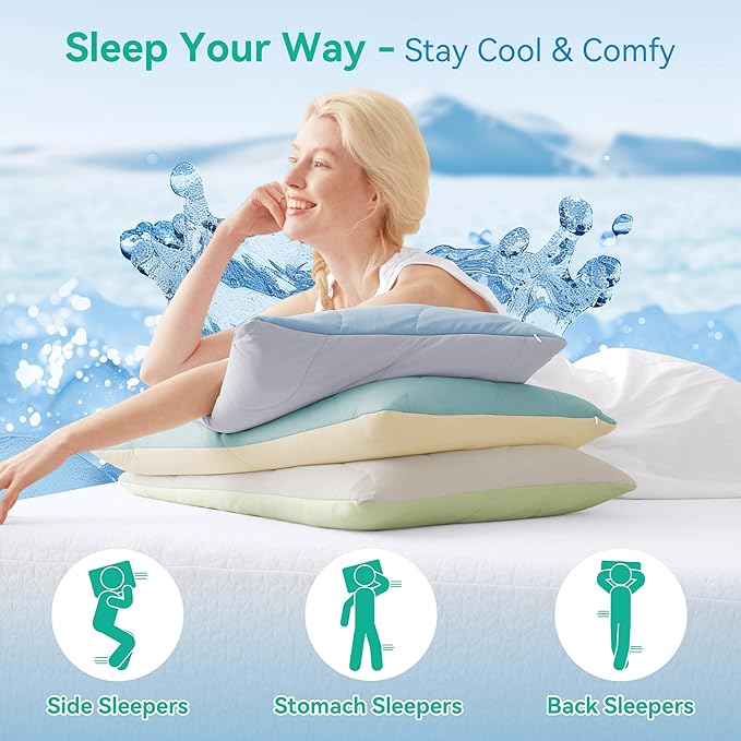 Three Geese Cooling Goose Feather Down Pillows Standard Size Set of 2, Q-Max>0.45, Cool Hotel Bed Pillows for Hot Sleepers, Washable Removable Cover, 20" x 26"