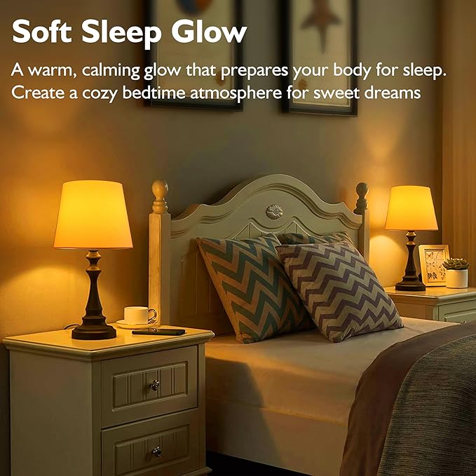 Amber Sleep Light Bulbs, Blue Light Blocking, A15 3W(25 Watt Equivalent) Dim Light Bulbs for Lamp, 1800K Warm Light Bulb, E26 for Healthy Sleep, Bedroom, Kids Room, 2 Pack