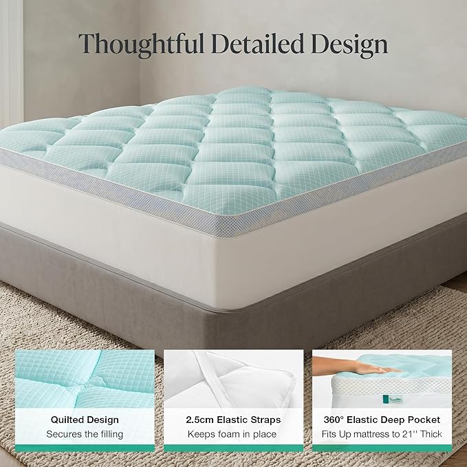 Novilla Twin 3 Inch Dual Layered Mattress Topper with 2 Inch Gel Memory Foam & 1 Inch Cooling Pillow Top Cover, Pressure Relieving Breathable Bed Topper for Back Pain Support, Certi-Safe