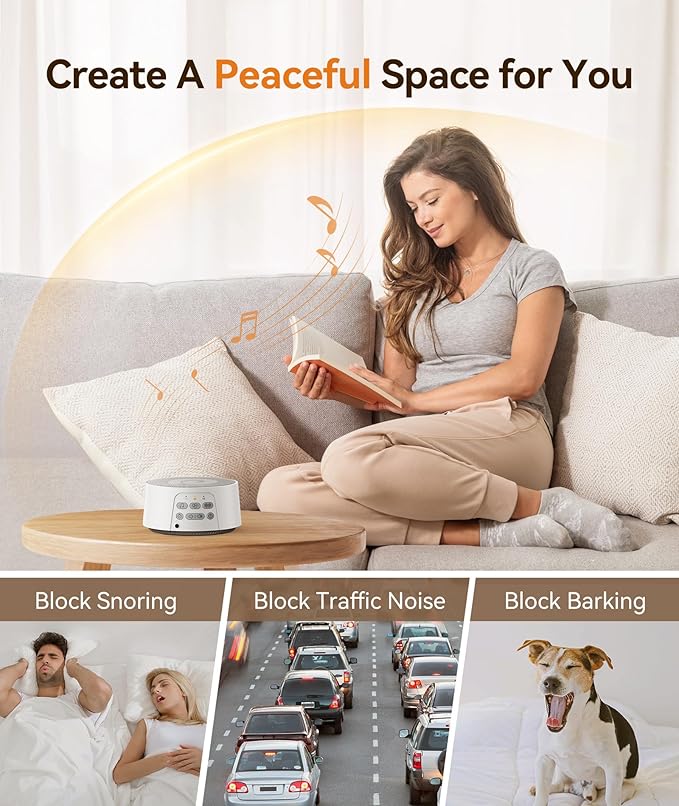 Dreamegg White Noise Sound Machine for Adults Sleeping, D3 Pro Sound Machine for Baby Adults, 29 HiFi Sound, Battery/Adapter, Portable Sound Machine for Sleeping, Sound Therapy for Home Office Travel