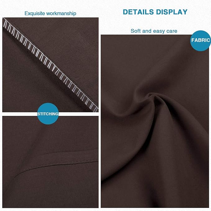 FLXXIE Pillow Cases Standard Size, Soft Microfiber Pillow Covers with Envelope Closure, Wrinkle, Stain Resistant Pillowcases, 2 Piece Set, 20x26, Dark Brown