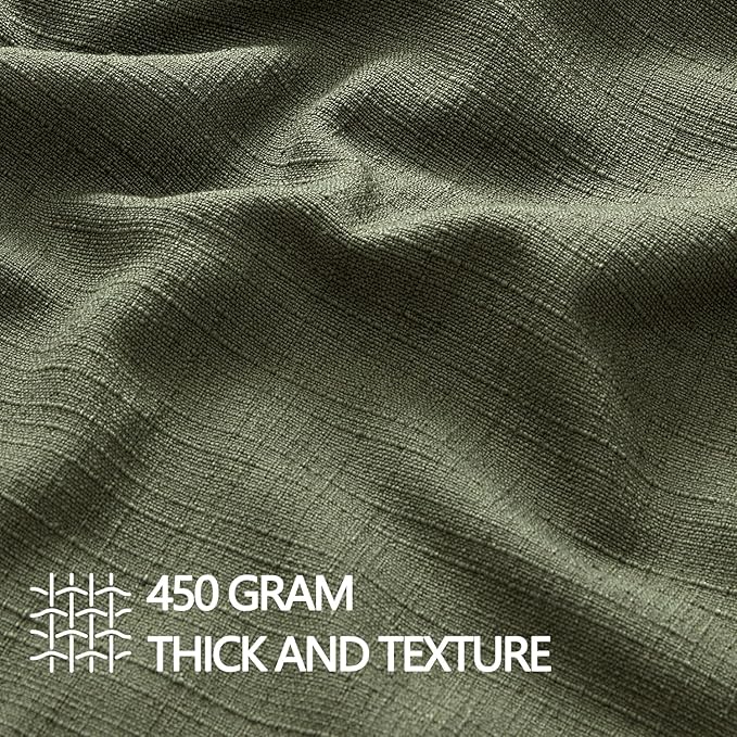 MIULEE Pack of 2 Thick Textured Couch Throw Pillow Covers, Dark Green Decorative Pillow Covers 20x20, Linen Cushion Cases for Sofa Bed Living Room Modern Farmhouse Home Decor, No Filling