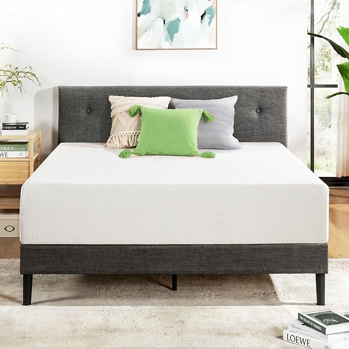 Best Price Mattress 12 Inch Queen Mattress Bed-In-A-Box, Green Tea Memory Foam, White