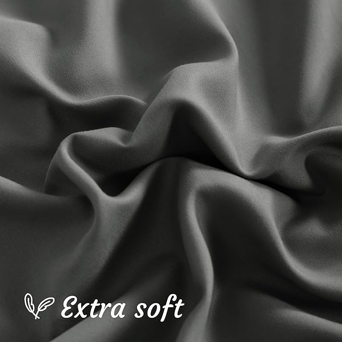 NTBAY Queen Pillow Cases Set of 2, 2 Pack Brushed Microfiber 20x30 Pillow Cases, Soft, Wrinkle, Fade, Stain Resistant Dark Grey Pillow Cases with Envelope Closure, 20x30 Inches, Dark Grey