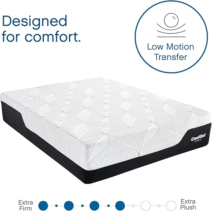 COOL GEL Chill Memory Foam 14-Inch Mattress with Pillow, CertiPUR-US Certified, Mattress in a Box, Twin, White