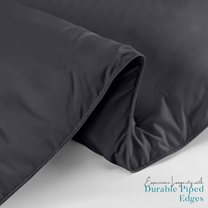 Utopia Bedding King Comforter Duvet Insert, Quilted Grey Comforter with Corner Tabs, Box Stitched Down Alternative Comforters King Size 90 x 102 inches
