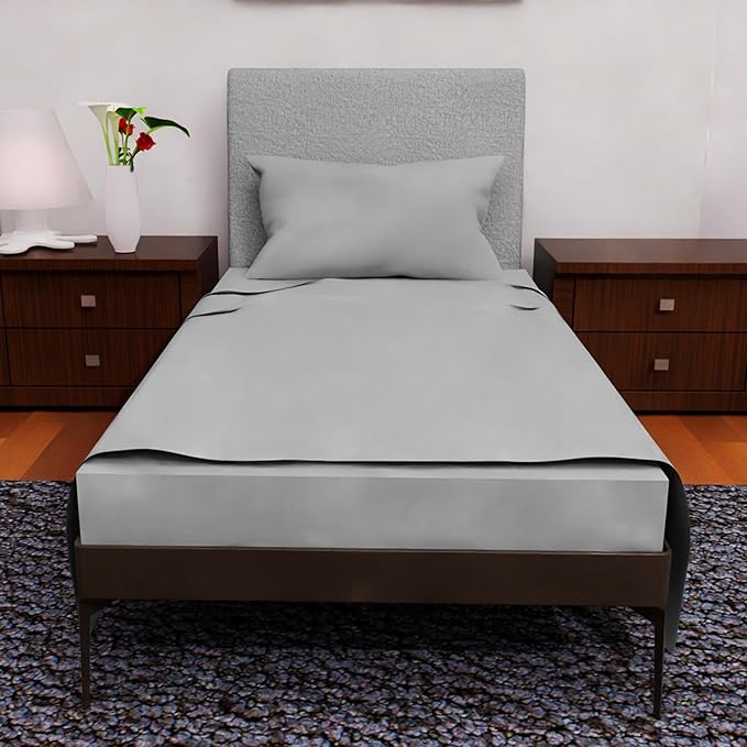 Twin Sheet Set - 3-Pcs Set - Deep Pockets - Cooling Twin Bed Sheets - Soft and Breathable Twin Bedding Sets - Twin Size Sheets for Comfortable Sleep - Twin Bed Sheets (Silver)