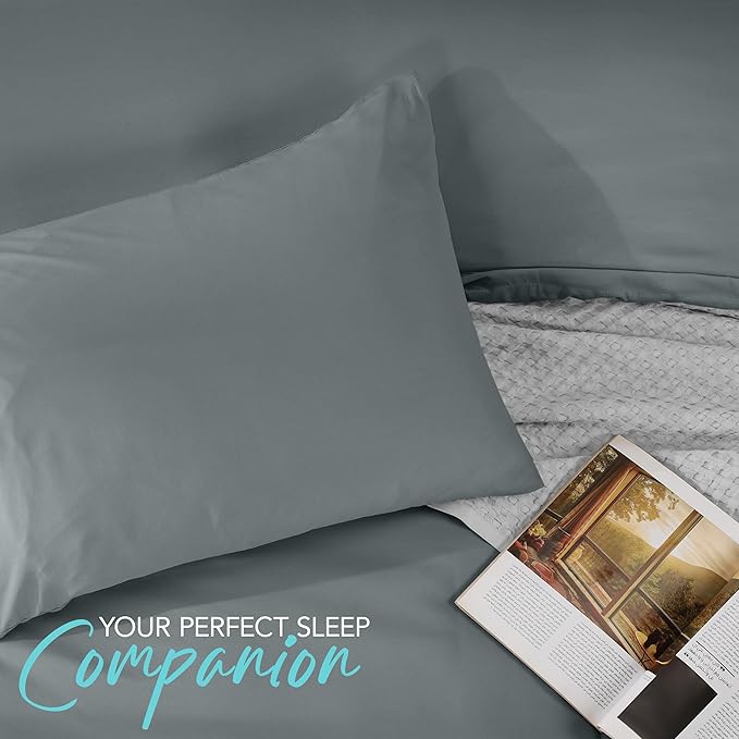 Utopia Bedding Duvet Cover Set with Pillowcases- 2 Pieces Bedding Duvet Cover with Zipper Closure - 1 Duvet Cover with 1 Pillow Sham - Soft Brushed Microfiber (Twin/Twin XL, Grey)