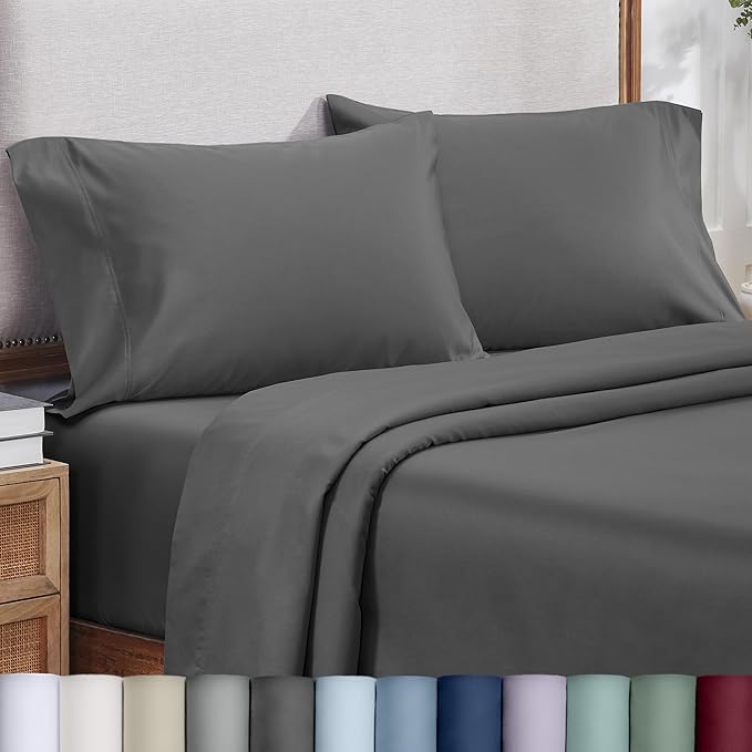 Heirloom Soft, Smooth & Thick Certified 800 Thread Count 100% Cotton Sateen, 2 Pillow Cases King Size, Fits King Pillows (Grey)