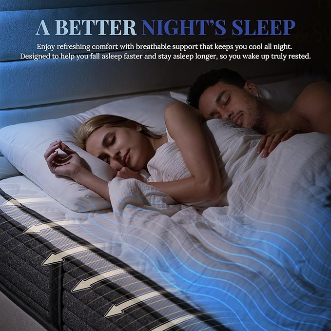 CH Charme House Full Size Mattress, 14 Inch Full Hybrid Mattress in a Box, Medium Feel Foam and Individual Pocket Springs, Extra Edge Support, Pressure Relief, CertiPUR-US, Grey