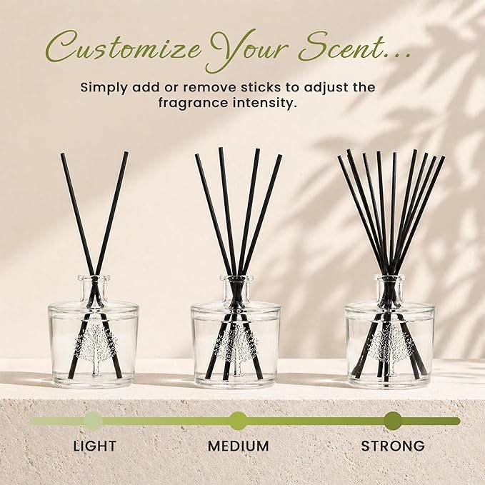 Wavertree & London Natural Frangipani & Gardenia Scented Reed Diffusers Set - Lasting Aromatherapy Air Freshener Diffuser with Sticks for Home & Office, 250ml Scented Diffuser with 6 Months Scent Life