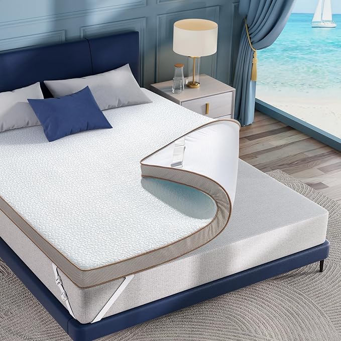 BedStory Cooling Mattress Topper Queen Size, 3 Inch Gel Infused Memory Foam Topper with Cool-to-Touch Removable Cover, Pressure Relief & Deep Refresh Sleep, CertiPUR-US Certified