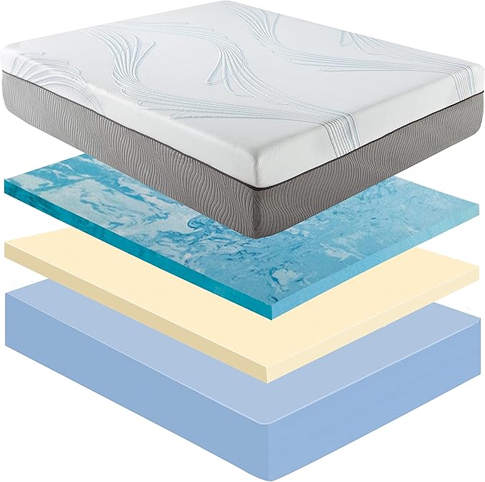 Boyd Sleep SensaLux Engineered Latex Foam Mattress, Cooling and Comfort Support, 12" Twin XL, White