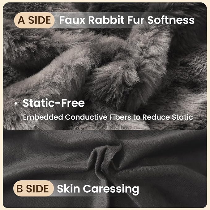 ZonLi Fluffy Body Pillow for Adults, Fuzzy Faux Fur Body Pillow with Shredded Memory Foam, Adjustable Support for Side Sleepers, Pregnancy & Bedding Decor, Gifts, 20 x 54 Inch, Grey