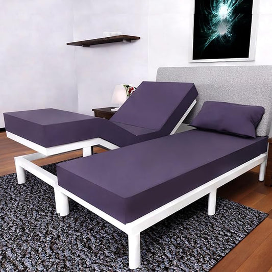 Split California King Sheets Sets - 5 Pcs Set - Cal King Split Sheets Sets for Adjustable Bed California King Split Sheets (Plum)