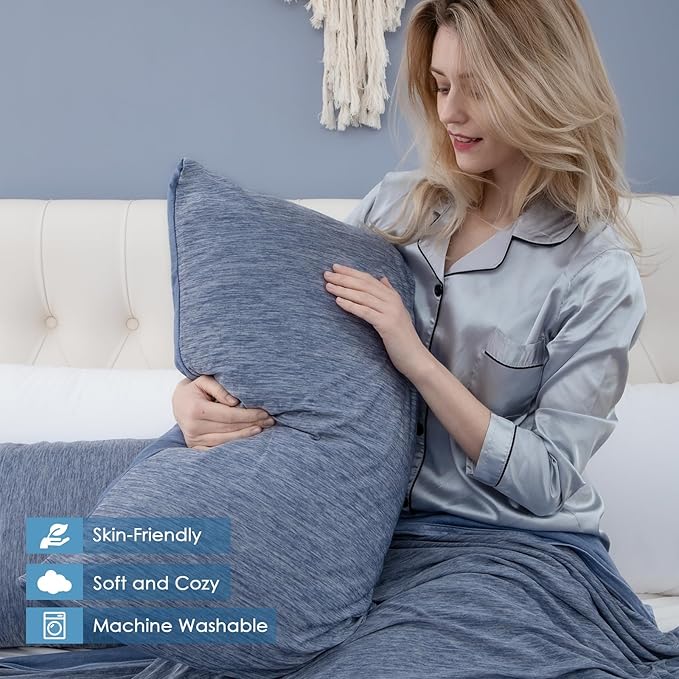 CHOSHOME Cooling Pillow Cases Zipper Pillow Covers Q-Max > 0.45 Zippered Pillowcases for Hot Sleepers, Soft, Breathable, Skin-Friendly, 4 Pack (Queen, 20"x30", Blue)