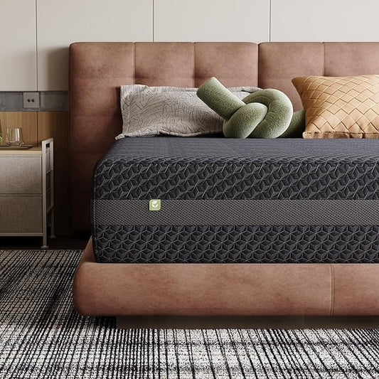 Novilla Twin Mattress 10 Inch, Twin Gel Memory Foam Mattress for Balanced Comfort & Contour Support, with Green Tea-Infused Foam, Breathable Side Panel Design, Mattresses in a Box, Medium Firm