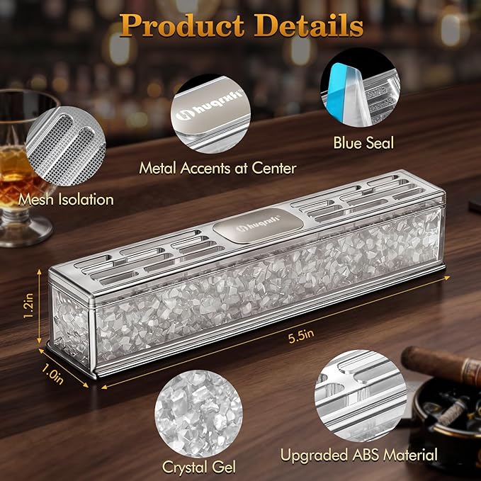 Pre-Filled Cigar Humidifier (8-pack)– Ready-to-Use Crystal Gel Humidifier, Cigar Humidor Accessories, Maintains Ideal 65-70% Cigars Humidity