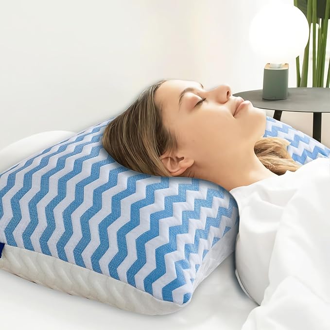 King Size Pillows - Adjustable Firm King Pillows for Back Stomach and Side Sleeper- Shredded Memory Foam Cooling Pillow for Neck and Shoulder Pain with Washable Cover and Bonus Foam Fill