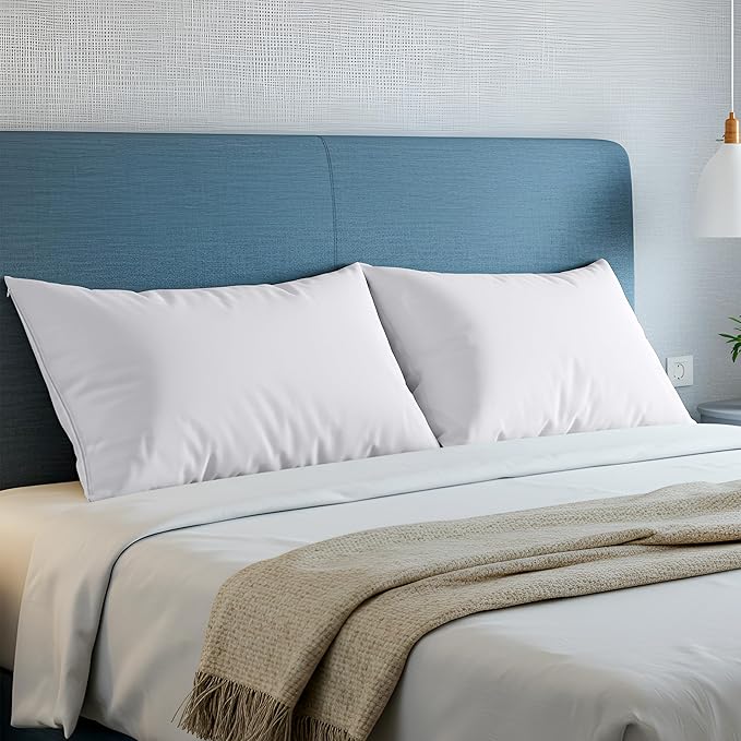 Set of 4 Pillow Protectors with Zipper Queen Size, Bed Bug and Dust Mite Proof Pillow Covers, Ultra Soft Pillow Encasements, Moisture Wicking and Waterproof Pillow Cases by Utopia Bedding (White)