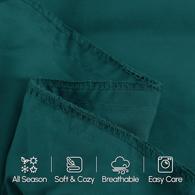 Elegant Comfort Luxury Ultra-Soft 1-Piece Pillowcase Set - 1500 Premium Hotel Quality Microfiber Double Brushed - Wrinkle Resistant, Body Pillowcase Size, Marine Teal
